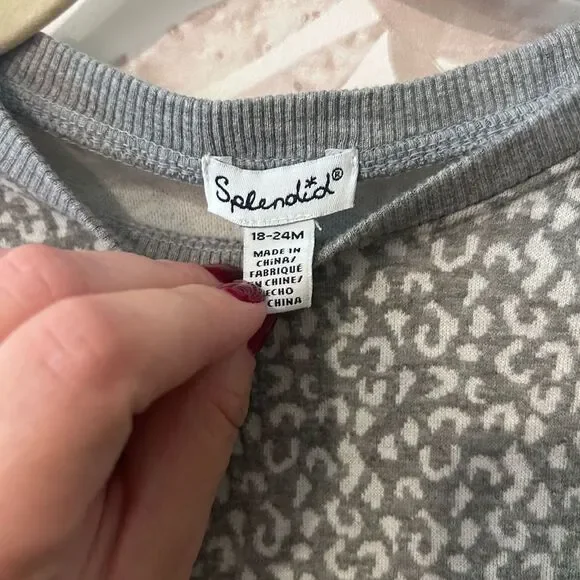 Splendid Leopard Print Knit Top Size 18-24M - Picture 5 of 6